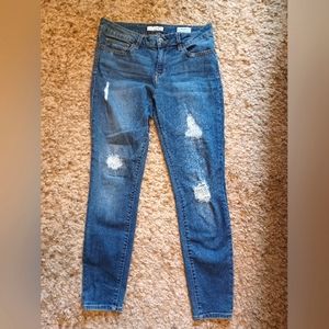 Guess Jeans Medium Rise Curvy Skinny 31 Distressed Ripped